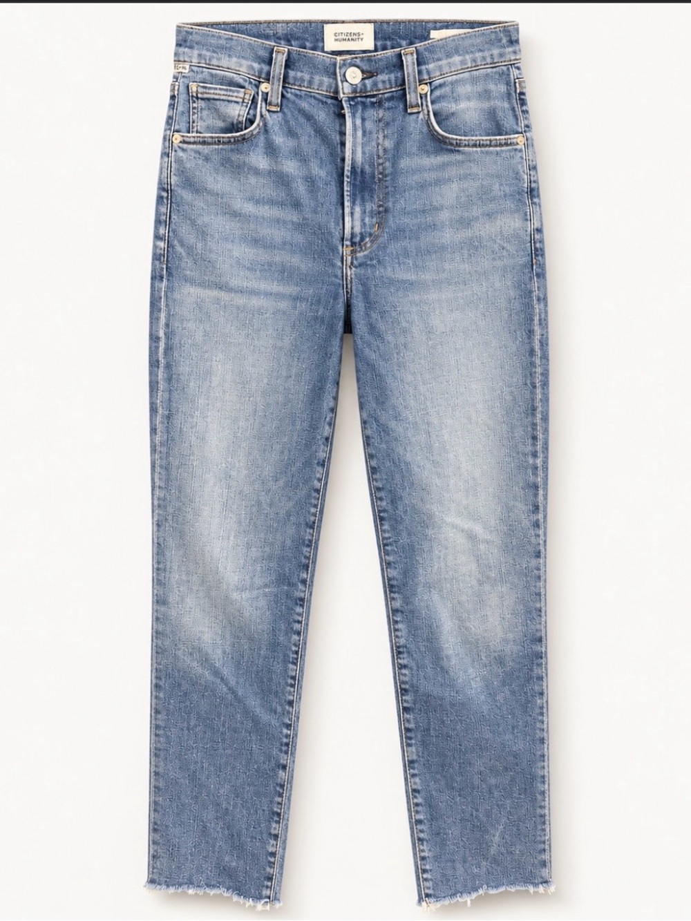 Citizens of Humanity Caia High Rise Straight Jeans Size 25 Raw Hem